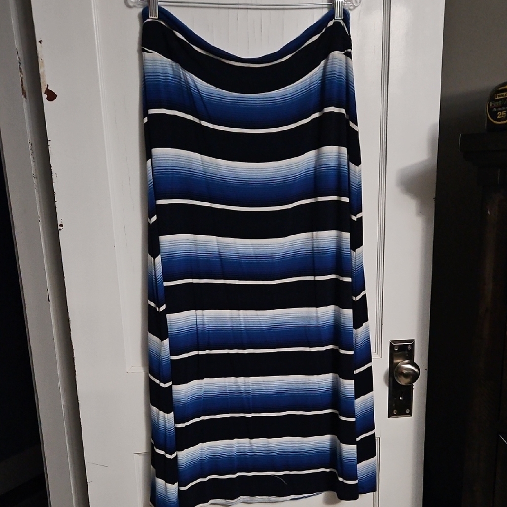 Merona Women's Maxi Skirt in Blue and Black Stripes